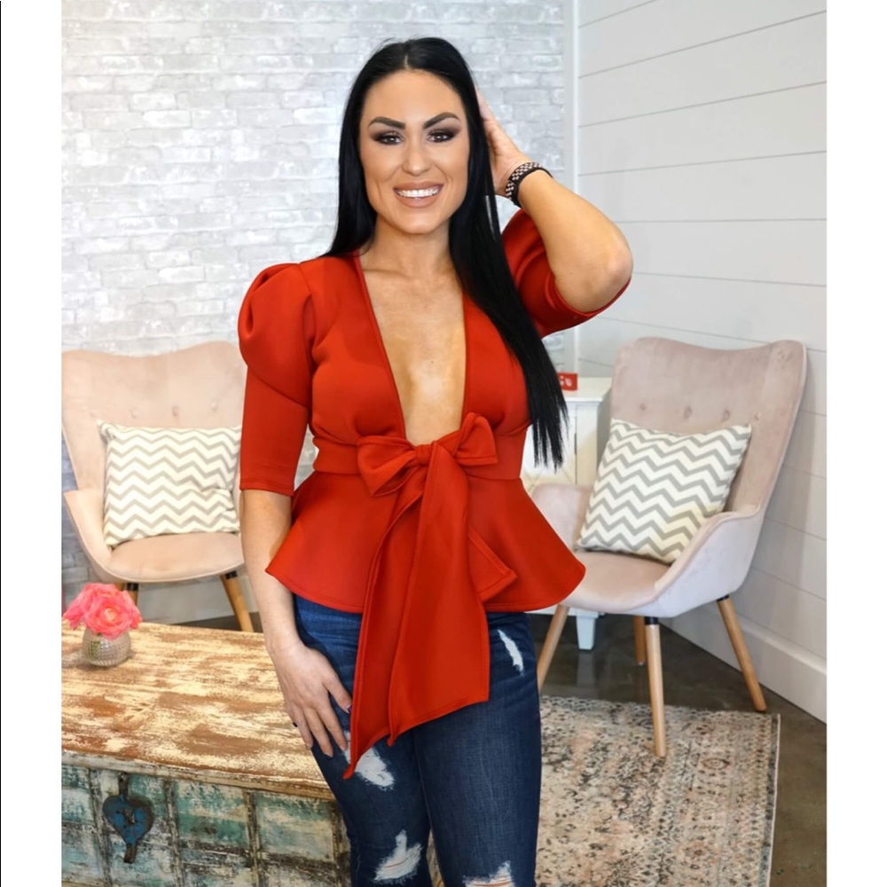 Brand new!! Red plunge top